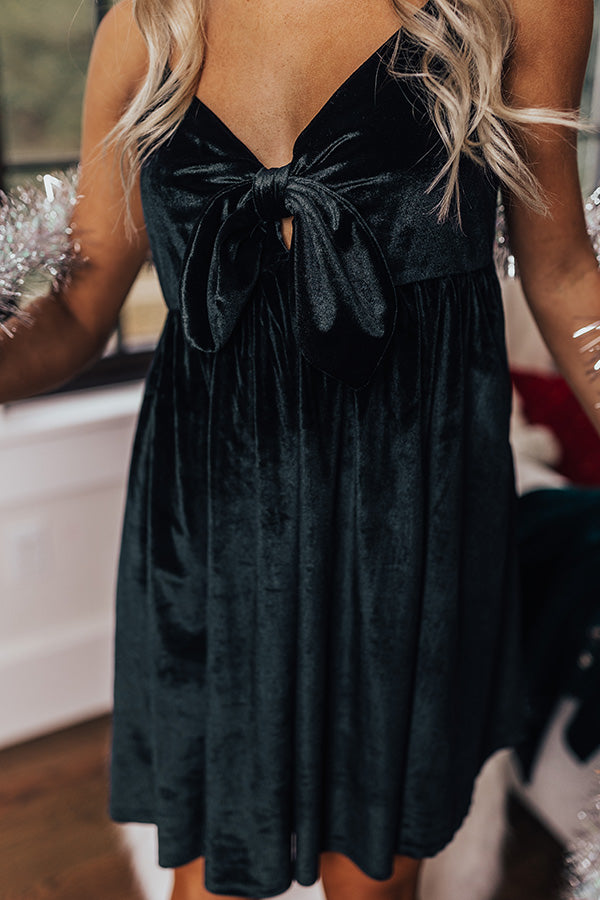 Holiday Happiness Velvet Babydoll Dress Image - 2