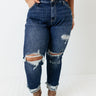 KanCan The Tenny High Waist Distressed Boyfriend Jean Curves Image - 1