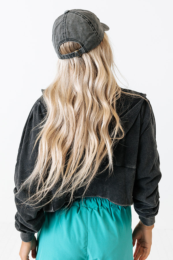 Mama Sherpa Lettered Baseball Cap In Vintage Black Image - 5