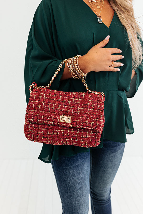 Before Happy Hour Tweed Purse In Crimson Image - 5