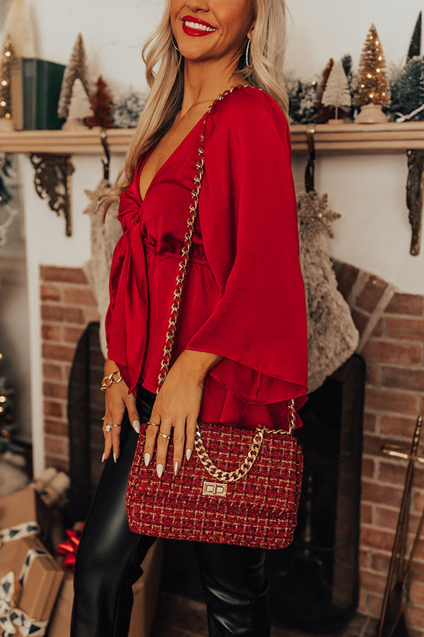 Before Happy Hour Tweed Purse In Crimson Image - 3