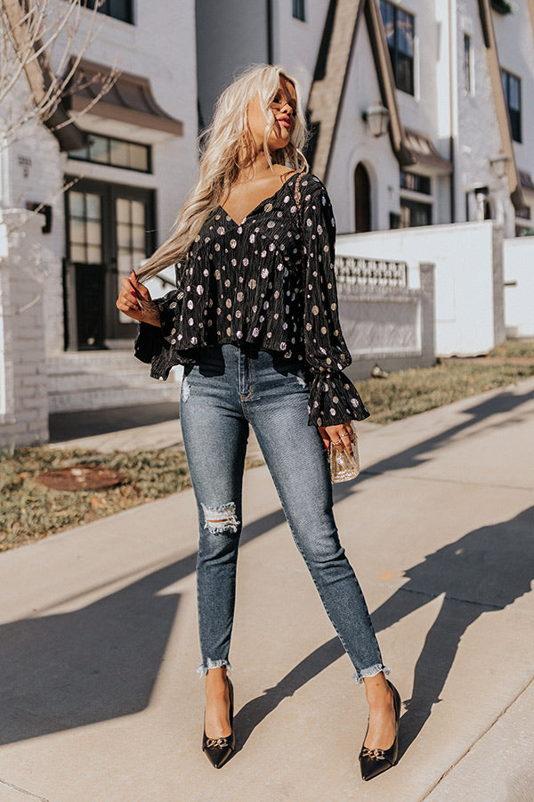 Living In Style Polka Dot Babydoll Top