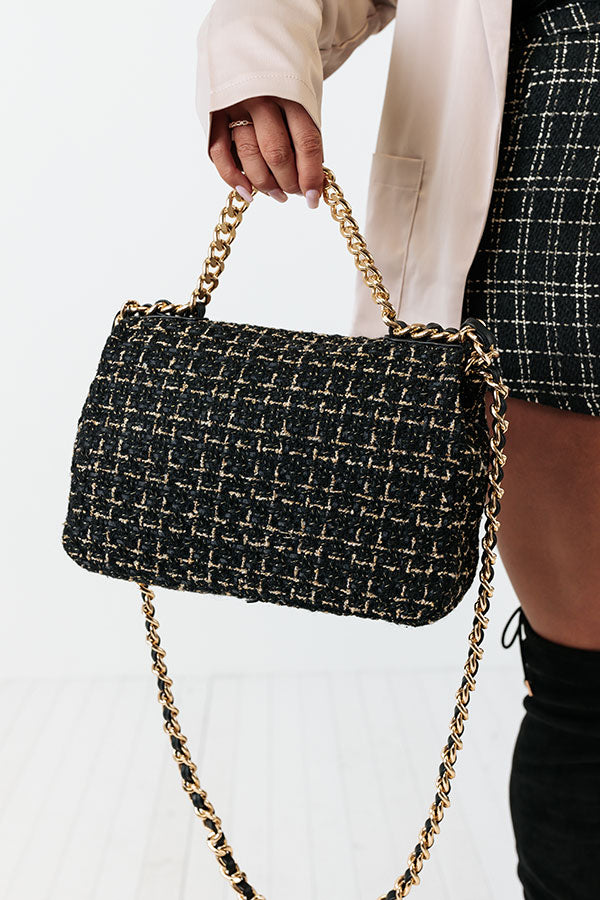 Before Happy Hour Tweed Purse In Black Image - 5