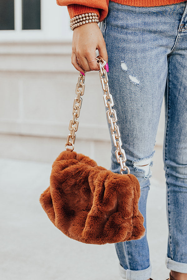 New And Exciting Plush Purse In Iced Latte • Impressions Online Boutique