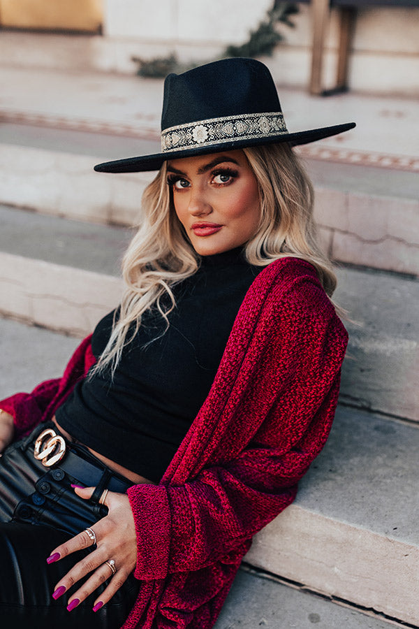 Powerful Pose Felt Fedora In Black Image - 4