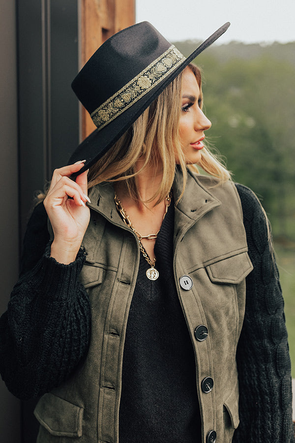 Powerful Pose Felt Fedora In Black Image - 1