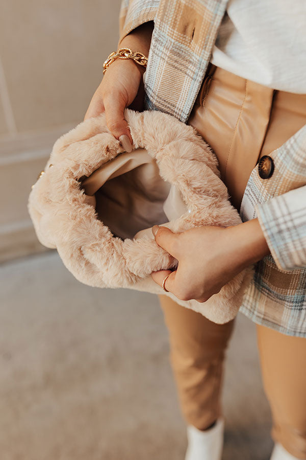 New And Exciting Plush Purse In Iced Latte Image - 2