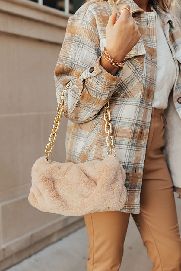 New And Exciting Plush Purse In Iced Latte Image - 3