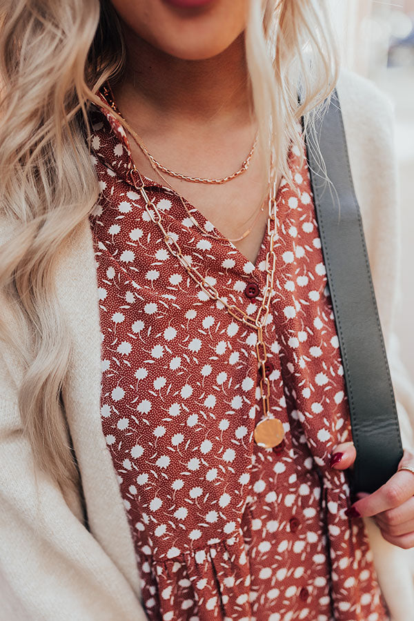 Stunning Ways Layered Link Necklace in Rose Gold