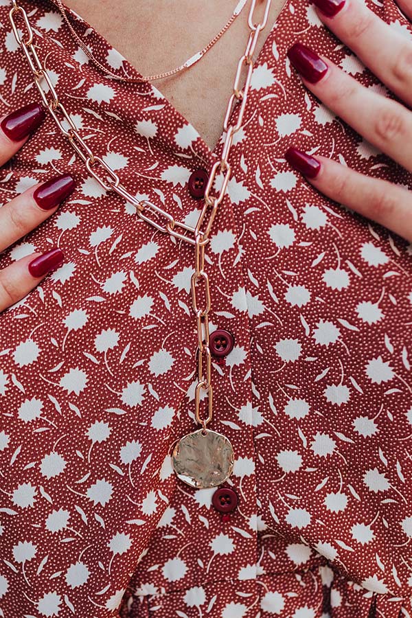 Stunning Ways Layered Link Necklace in Rose Gold Image - 2