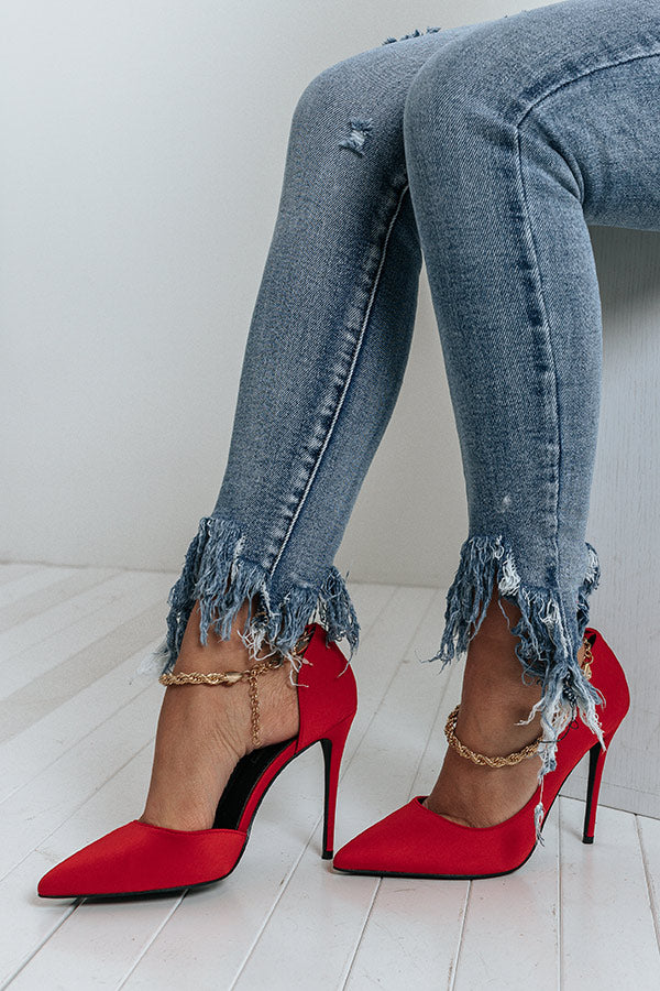 The Priya Heel In Red • Impressions Online Boutique