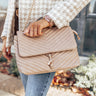 Wishing For Love Faux Leather Crossbody In Taupe Image - 1