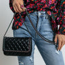 Like A Rebel Quilted Faux Leather Crossbody In Black Image - 1