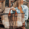 Wintry Dreams Plaid Tote in Brown Image - 1