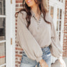 Styled Out Sweatshirt in Dark Taupe Image - 1