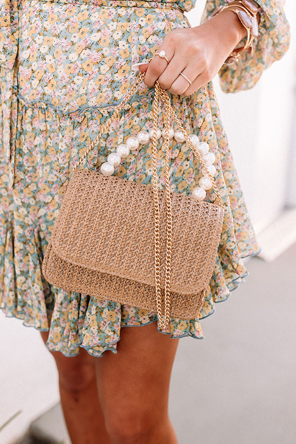 Gorgeous Girly Woven Purse In Tan