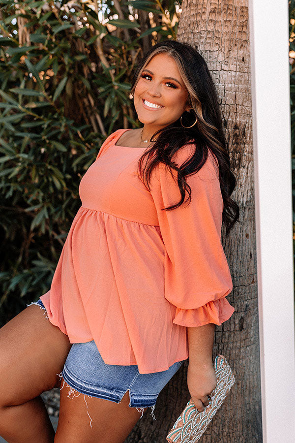Weekly Date Shift Top In Peach Curves