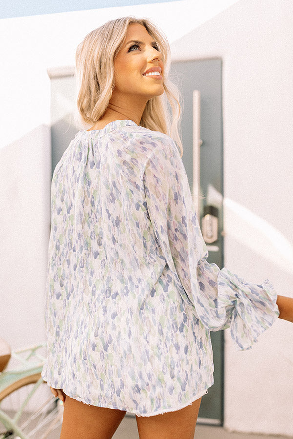 Sweet Love Affair Ruffle Top In Blue Image - 5