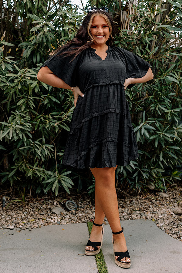 Super Chic Babydoll Dress In Black Curves – Impressions Online