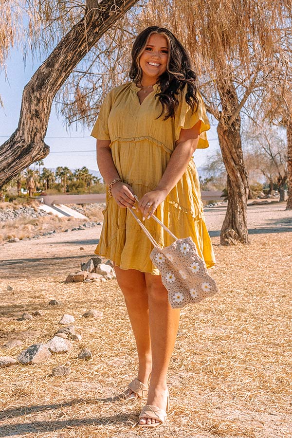 Super Chic Babydoll Dress In Primrose Yellow Curves