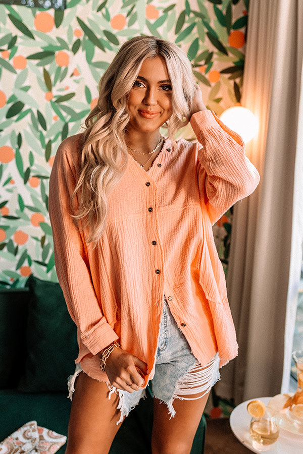 Vacation Cove Shift Top In Peach