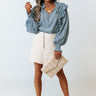 Splendid And Chic Ruffle Top In Airy Blue Image - 1