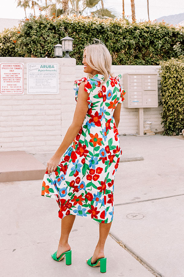 Forever Dreaming Floral Midi In White Image - 4