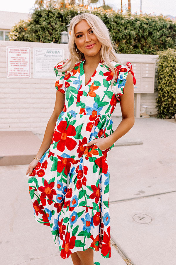 Forever Dreaming Floral Midi In White