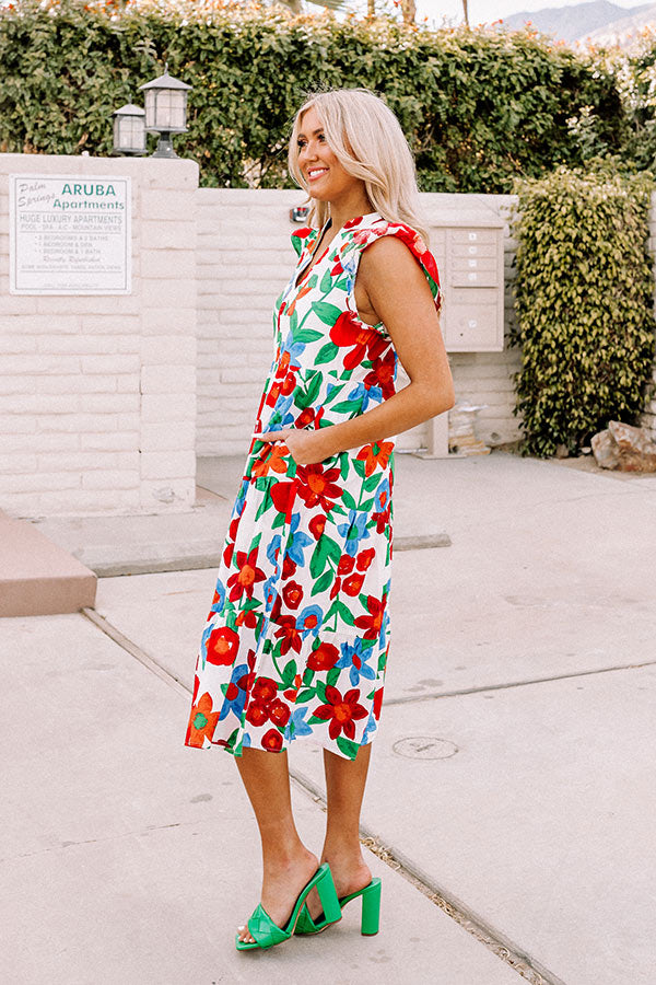 Forever Dreaming Floral Midi In White Image - 3