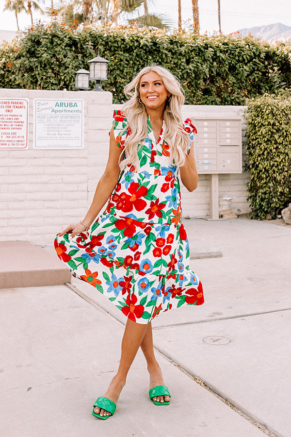 Forever Dreaming Floral Midi In White Image - 5