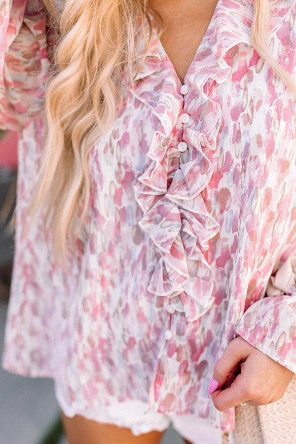 Sweet Love Affair Ruffle Top In Blush Image - 4