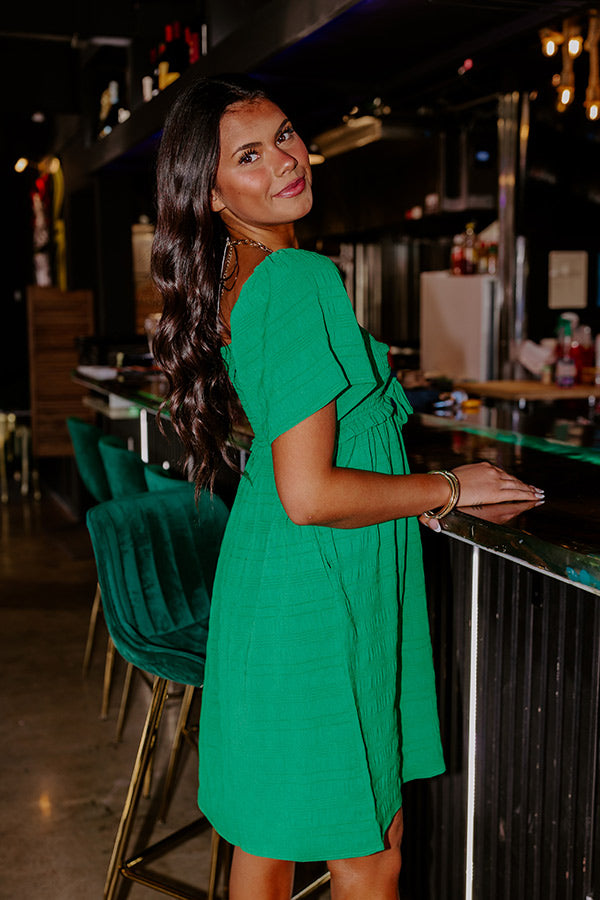 Shining Brighter Smocked Dress In Kelly Green Image - 5