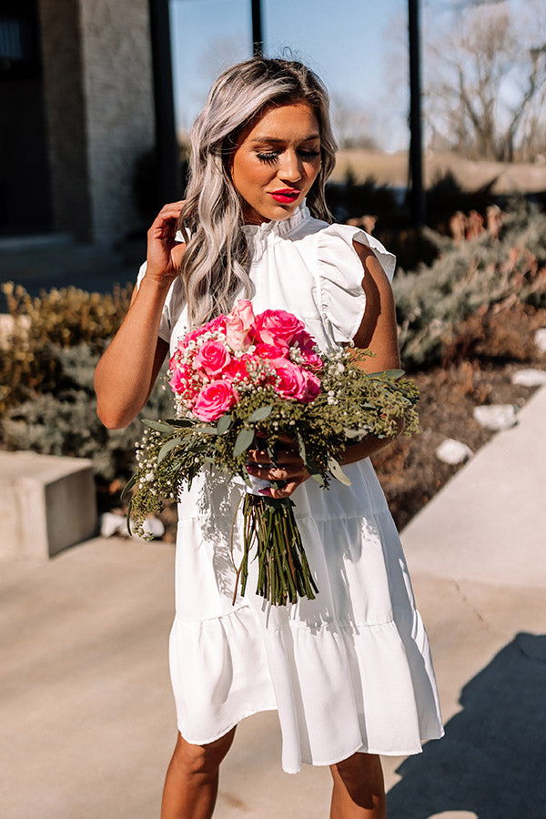 Walking Downtown Shift Dress In White Image - 3