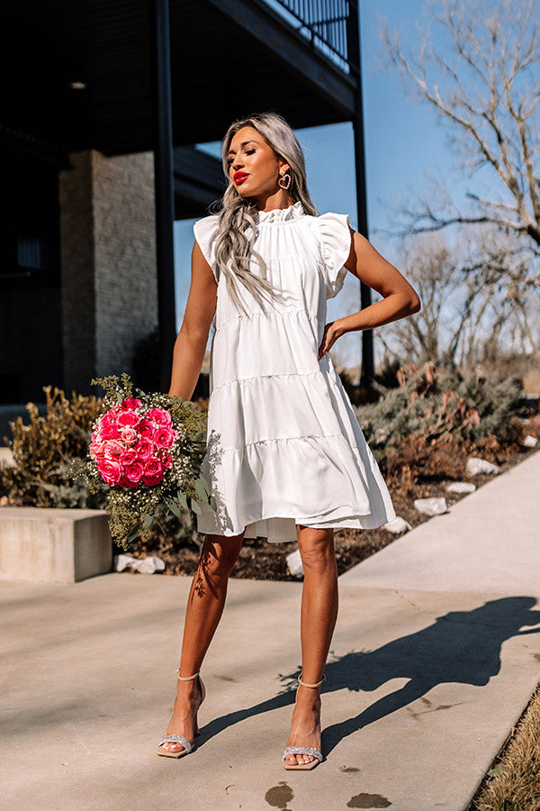 Walking Downtown Shift Dress In White Image - 1