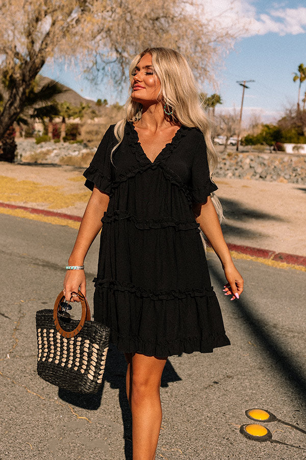 Sun Dial Shift Dress In Black Image - 4