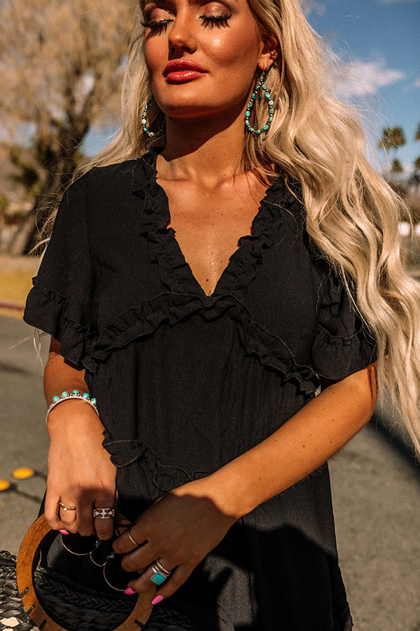 Sun Dial Shift Dress In Black Image - 3