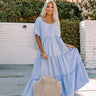 Gorgeous Girly Tiered Midi In Sky Blue Image - 1