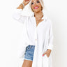 Born To Be Stylish Button Up Top In White Image - 1