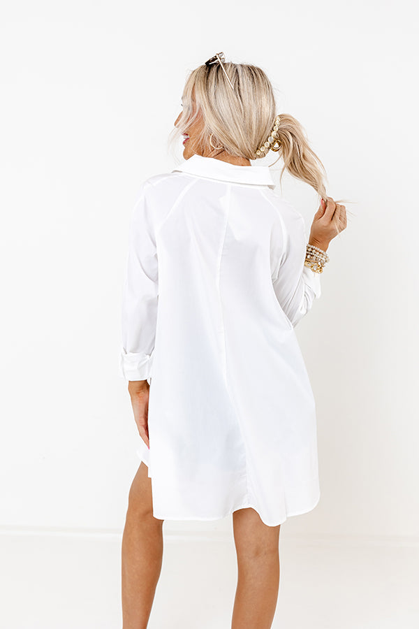 Born To Be Stylish Button Up Top In White Image - 3