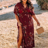Feeling Decadent Floral Maxi Dress in Maroon Curves Image - 1