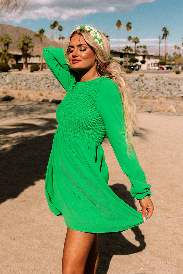 For A Season Smocked Dress in Green
