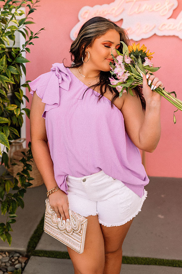 Style Mentor Shift Top In Light Orchid Curves