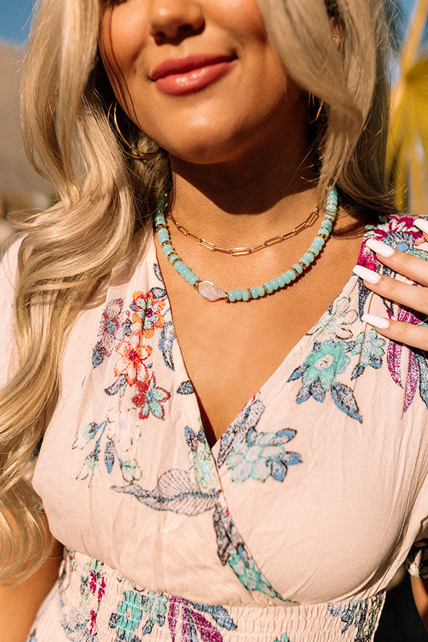 Mezcal Margs Layered Necklace In Ocean Wave