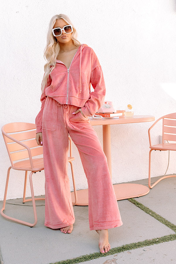 Flying To France Velour Pants Image - 1