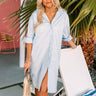 Born To Be Stylish Button Up Dress In Sky Blue Image - 1