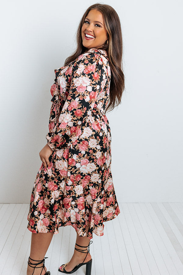 Recent Romance Floral Wrap Dress Curves Image - 3