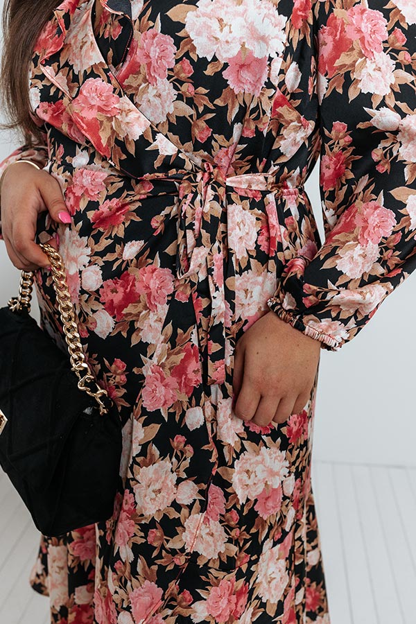 Recent Romance Floral Wrap Dress Curves Image - 2