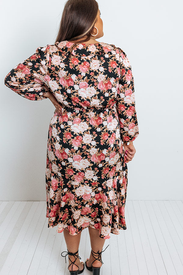 Recent Romance Floral Wrap Dress Curves Image - 5