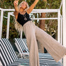 The Banks High Waist Linen-Blend Pants In Warm Taupe Image - 1