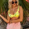 Crushing In Cabo Floral Bikini Top in Neon Yellow Image - 1